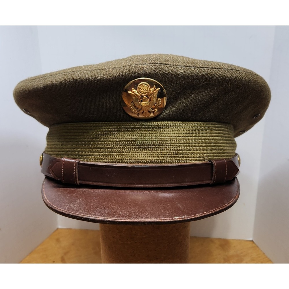Vintage WW2 era US Army Wool Visor Cap 6 7/8 Very Good Condition
